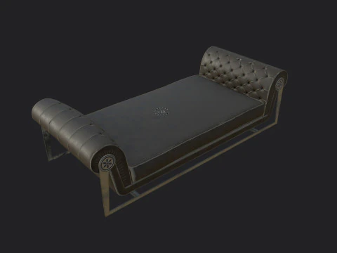 Old Leather Sofa 3D Model