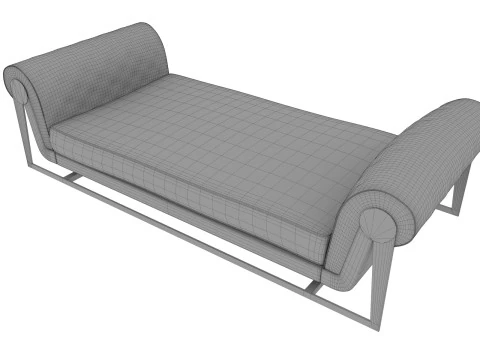 Old Leather Sofa 3D Model