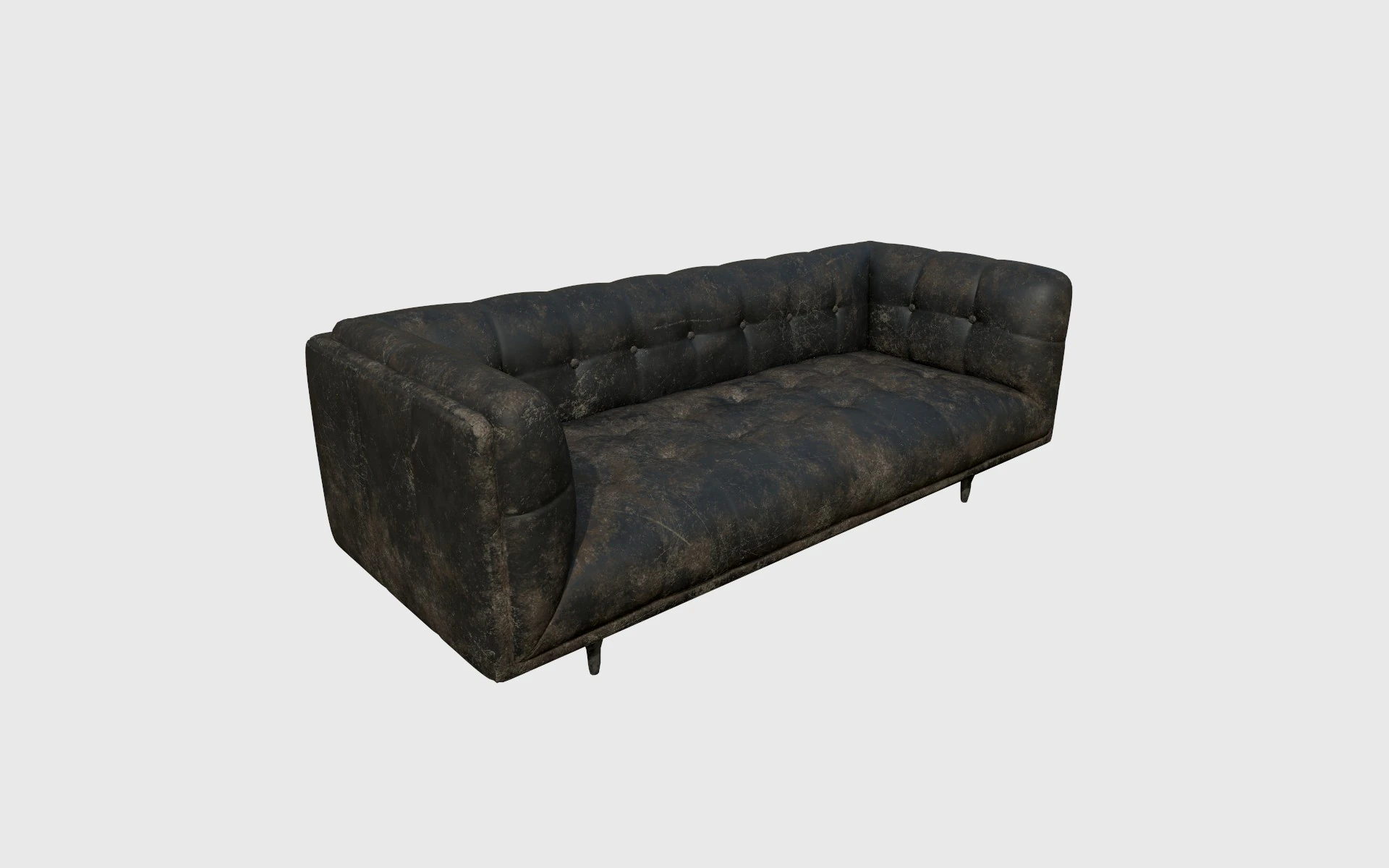 Lowpoly Leather Sofa 3D Model .c4d .max .obj .3ds .fbx .stl .blend 