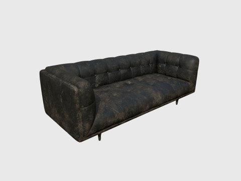 Lowpoly Leather Sofa 3D Model