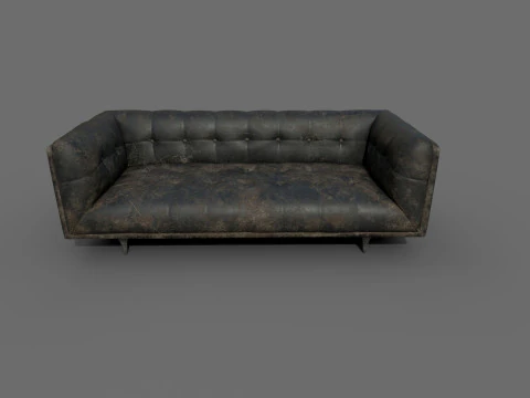 Lowpoly Leather Sofa 3D Model
