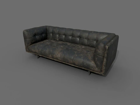 Lowpoly Leather Sofa 3D Model