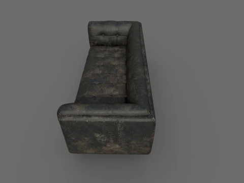 Lowpoly Leather Sofa 3D Model