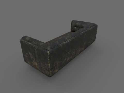 Lowpoly Leather Sofa 3D Model