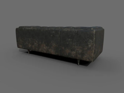 Lowpoly Leather Sofa 3D Model