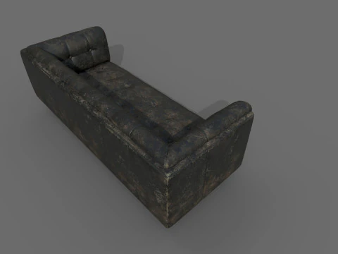 Lowpoly Leather Sofa 3D Model