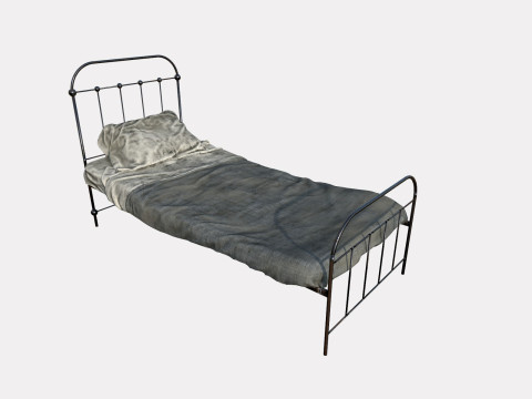 Dirty Single Bed 3D Model