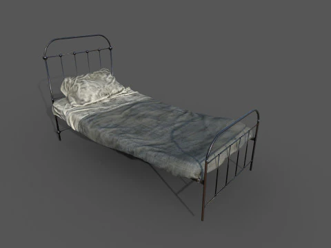 Dirty Single Bed 3D Model