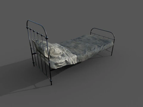 Dirty Single Bed 3D Model