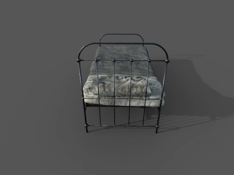 Dirty Single Bed 3D Model