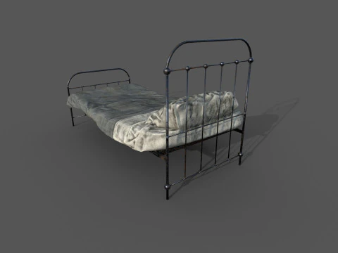 Dirty Single Bed 3D Model