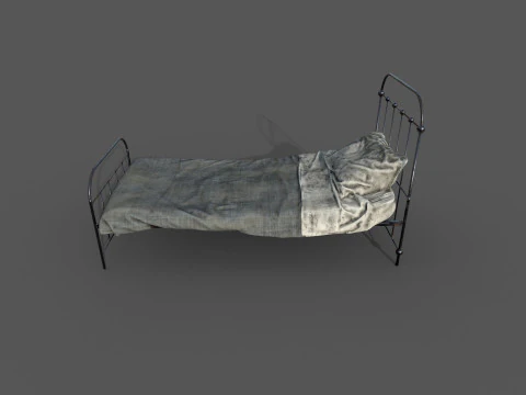 Dirty Single Bed 3D Model