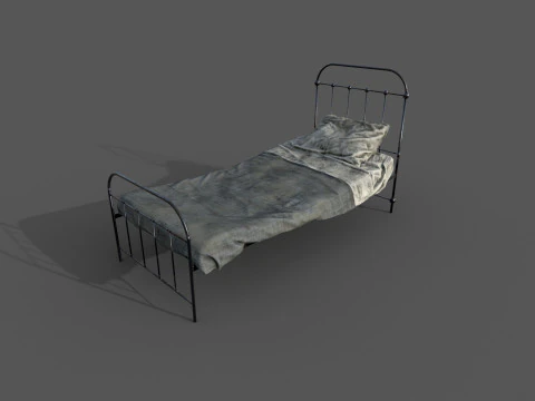 Dirty Single Bed 3D Model