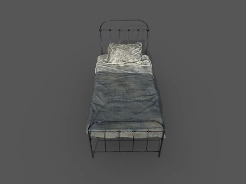 Dirty Single Bed 3D Model