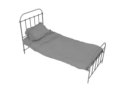Dirty Single Bed 3D Model
