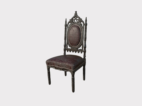 Old Gothic Chair 3D Model