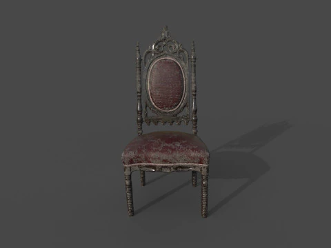 古いゴシック様式の椅子 3Dモデル