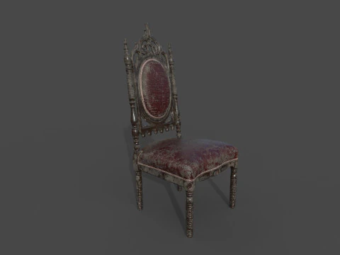 古いゴシック様式の椅子 3Dモデル