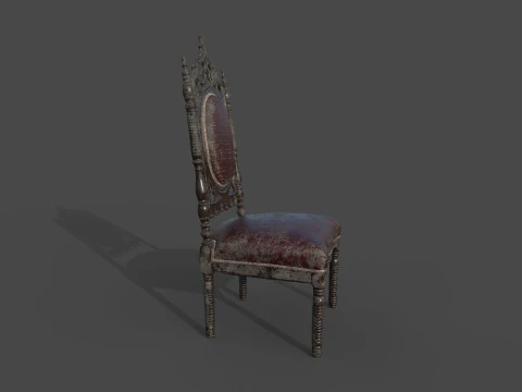 古いゴシック様式の椅子 3Dモデル