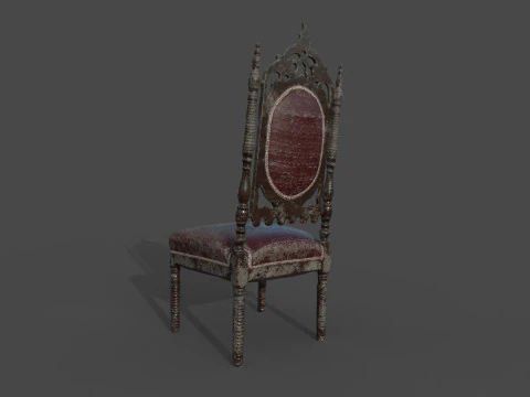 古いゴシック様式の椅子 3Dモデル