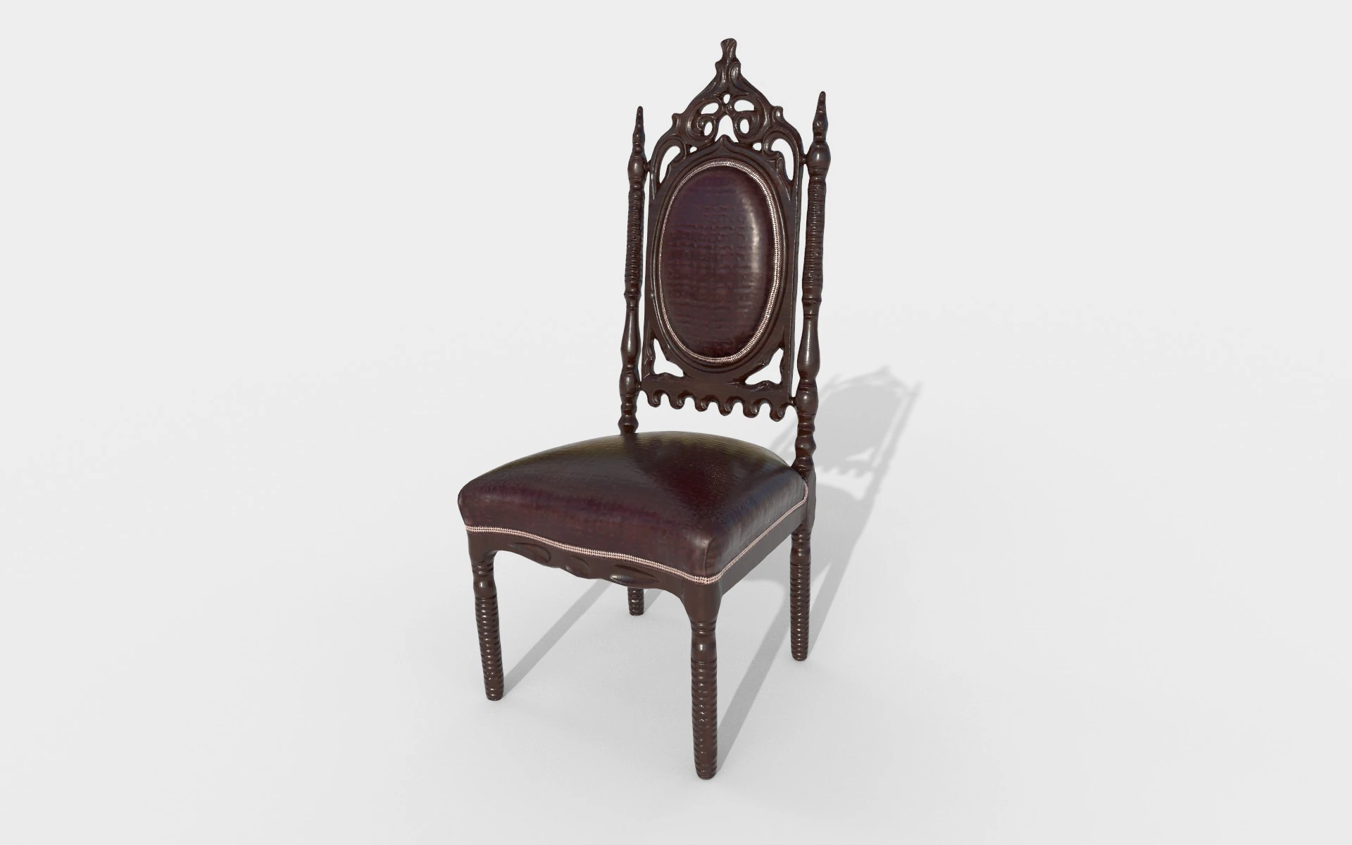 Gothic Chair 3D Model .c4d .max .obj .3ds .fbx .stl .blend 
