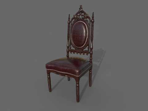Gotik Sandalye 3D Model