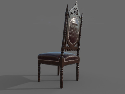 Gotik Sandalye 3D Model