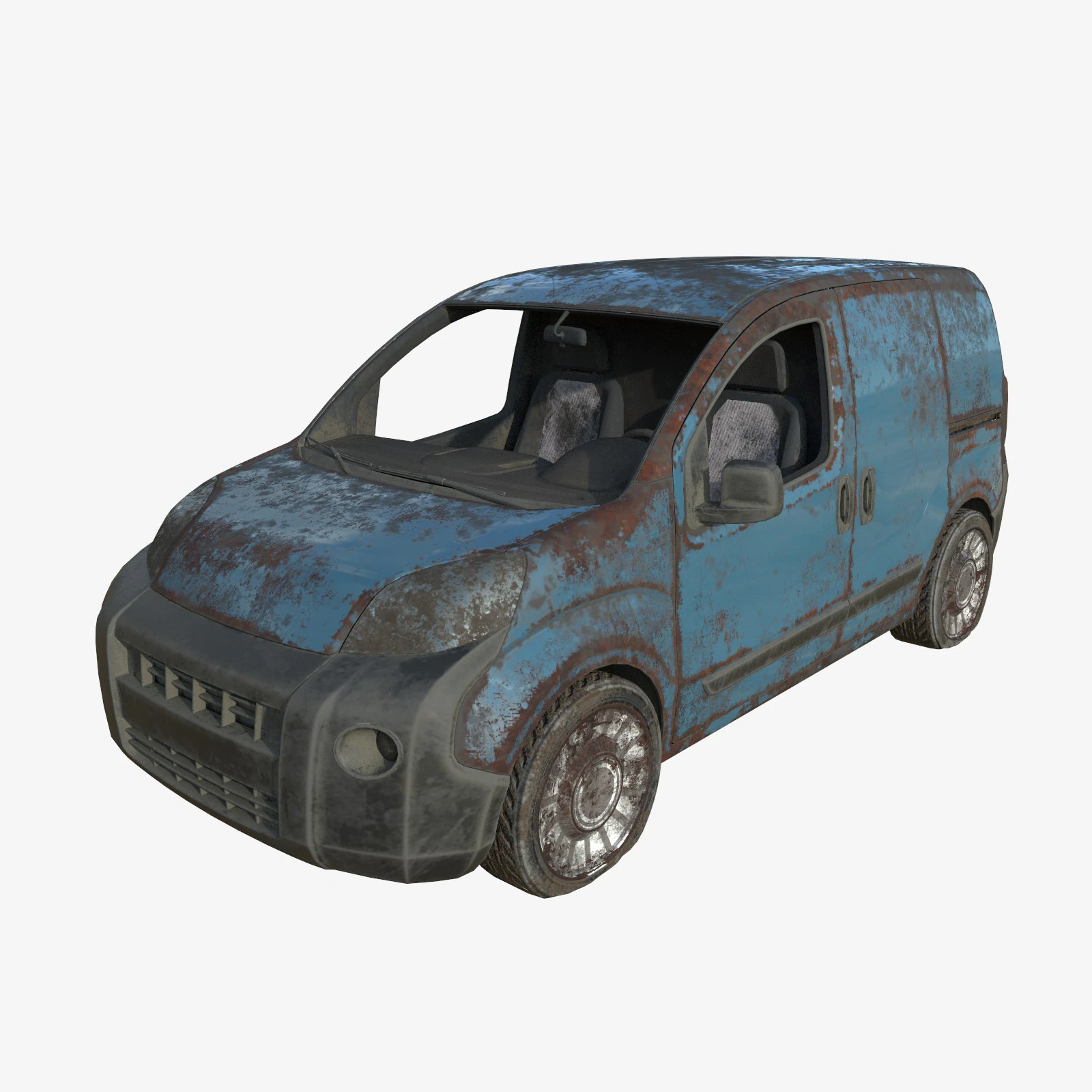 Abandoned Car 11 3D Model .c4d .max .obj .3ds .fbx .stl .blend 