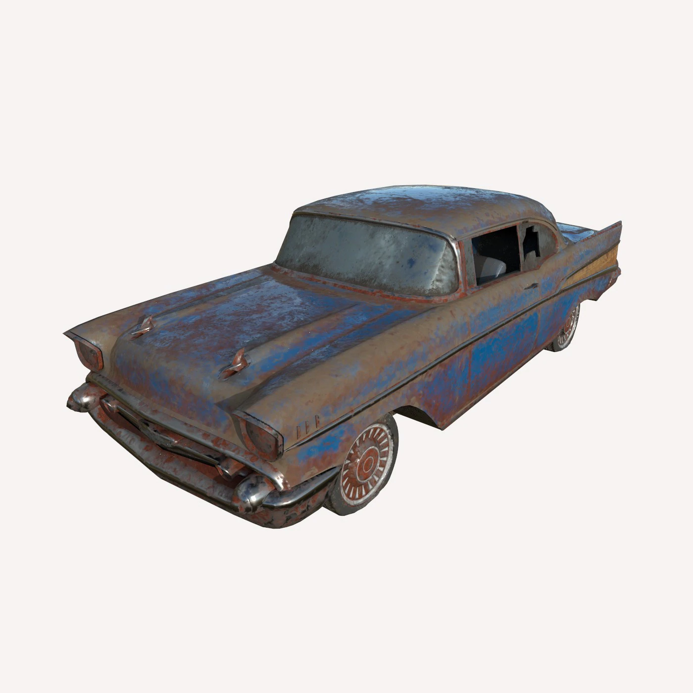 Abandoned Car 09 3D Model .c4d .max .obj .3ds .fbx .stl .blend 