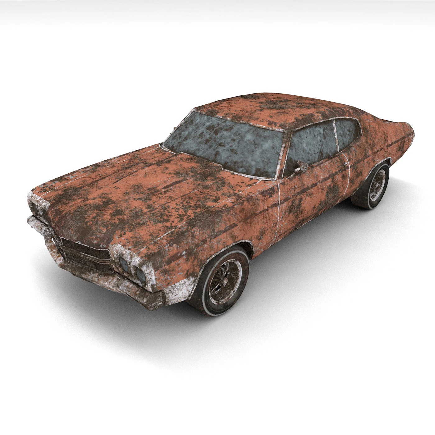 Abandoned Car 01 3D Model .c4d .max .obj .3ds .fbx .stl .blend