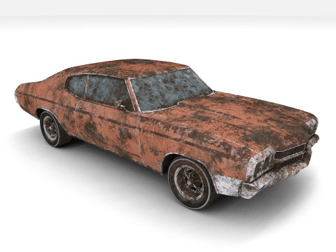 Auto abbandonata 01 Modello 3D