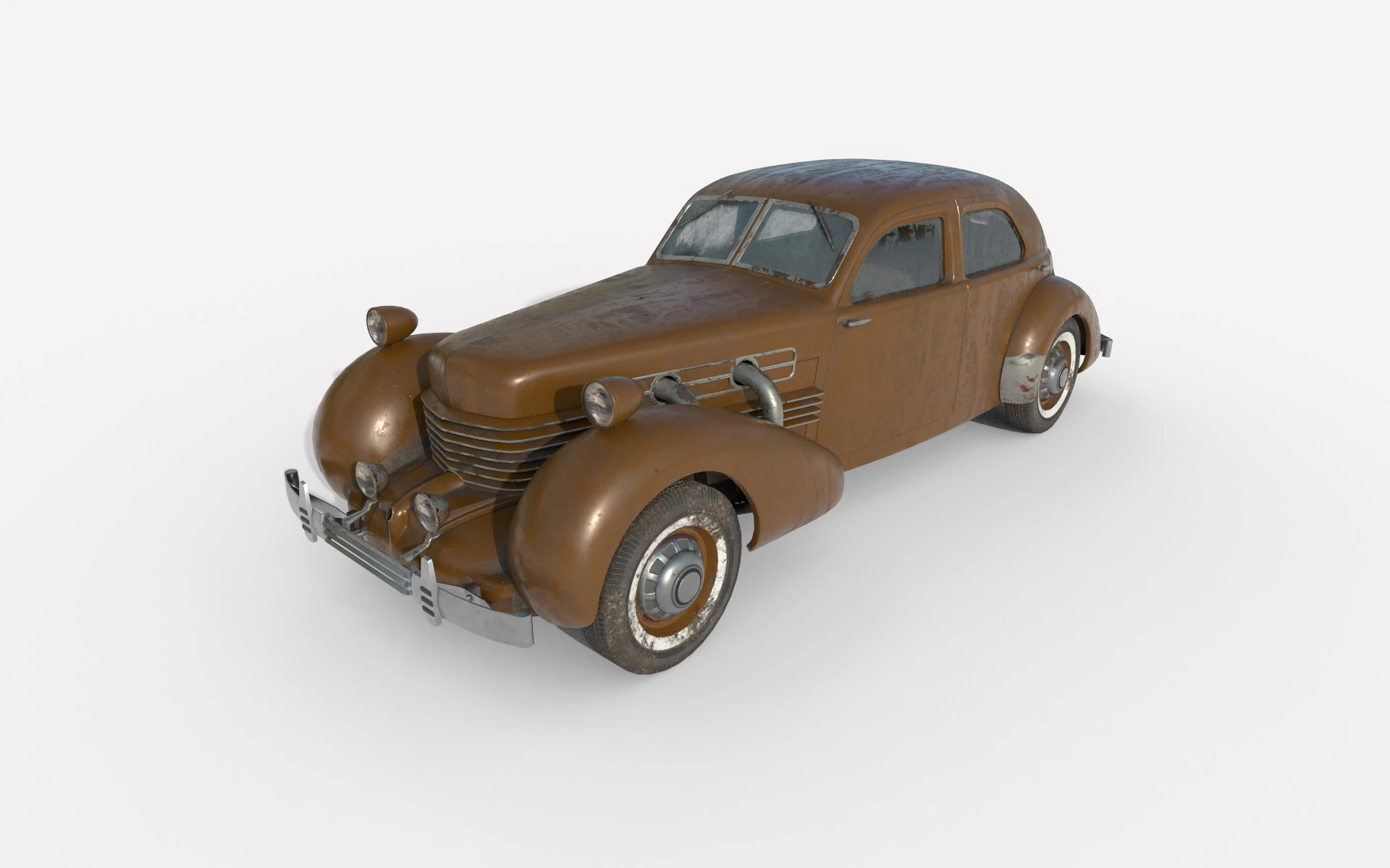 Abandoned Car 69 3D Model .c4d .max .obj .3ds .fbx .stl .blend 