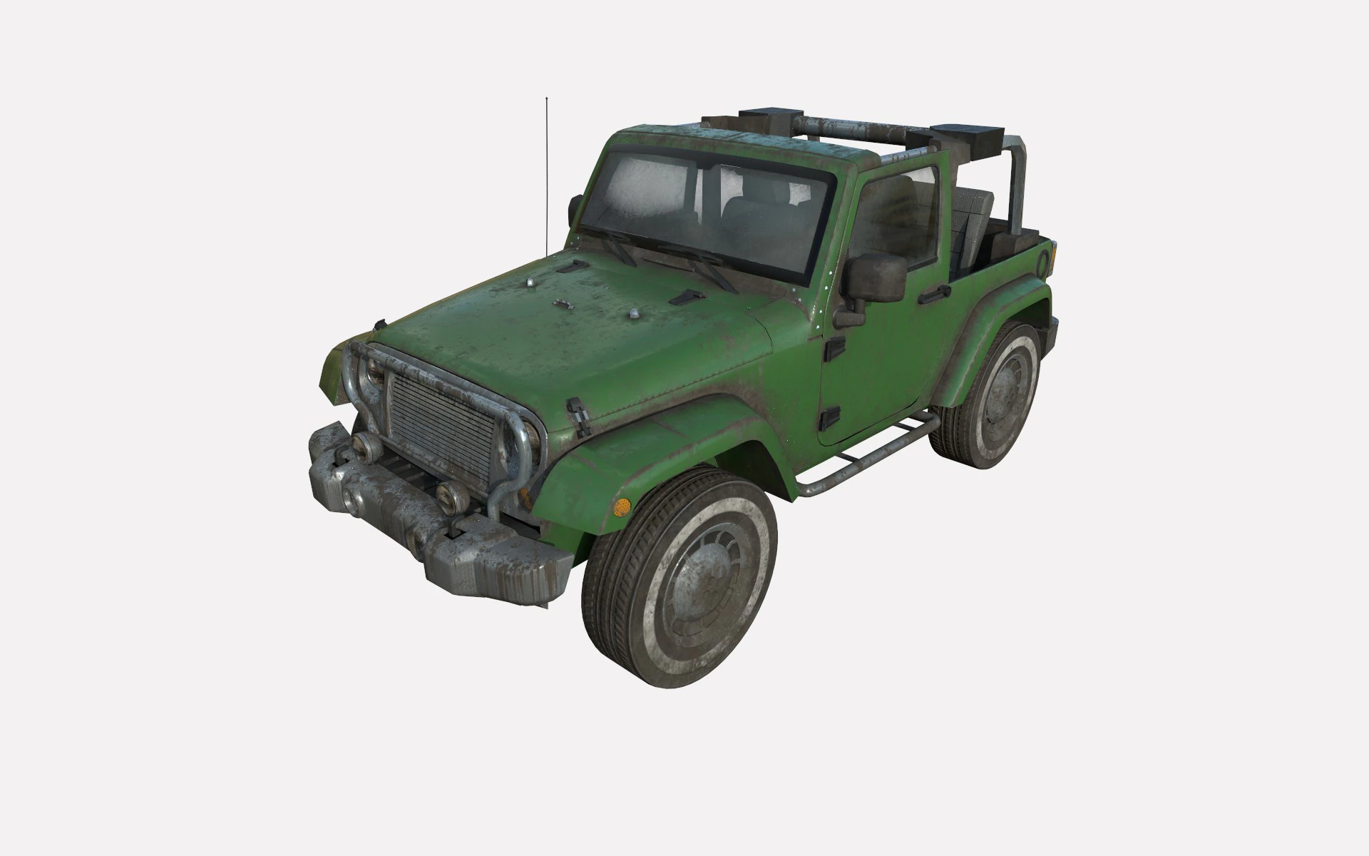 Abandoned Car 64 3D Model .c4d .max .obj .3ds .fbx .stl .blend 