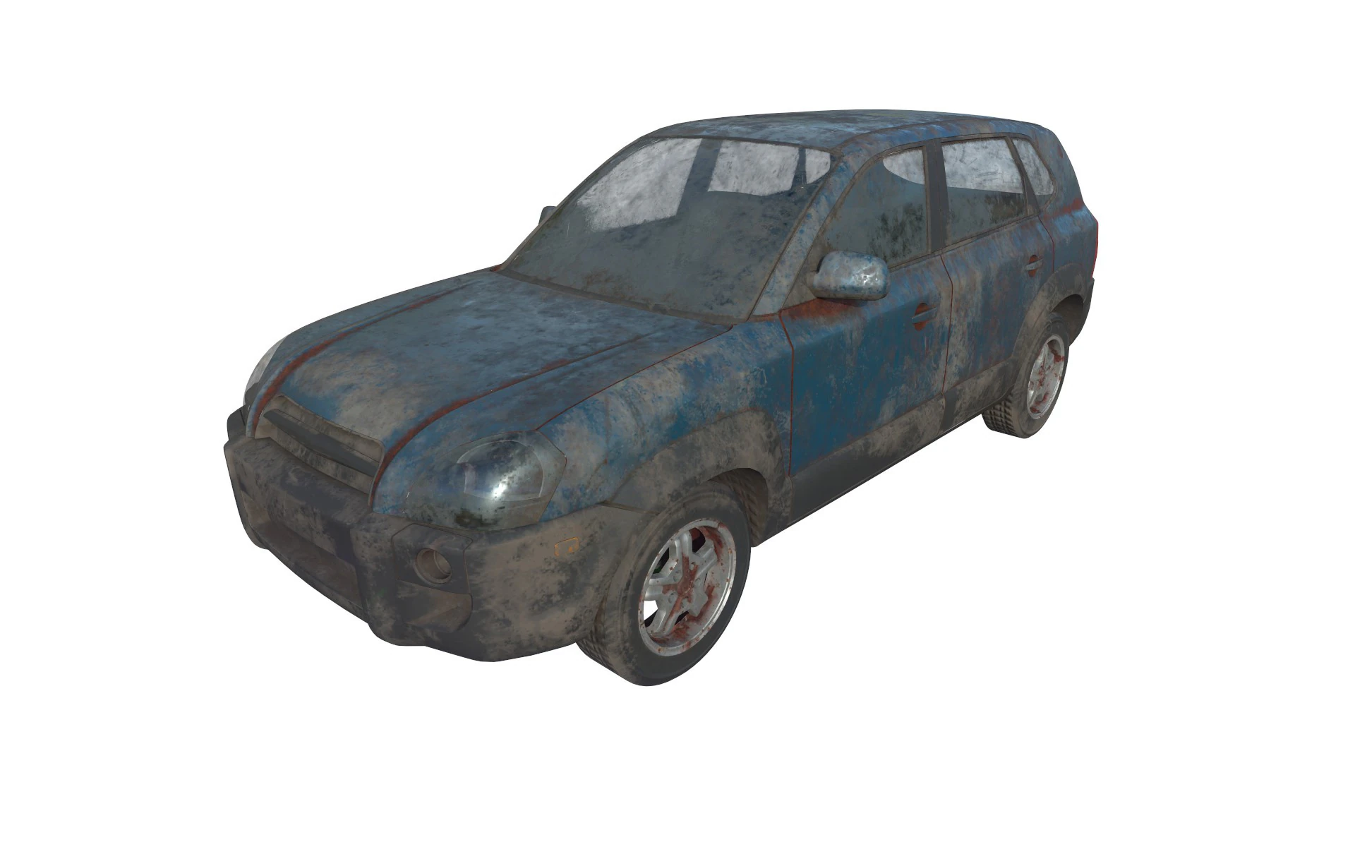 Abandoned Car 63 3D Model .c4d .max .obj .3ds .fbx .stl .blend 
