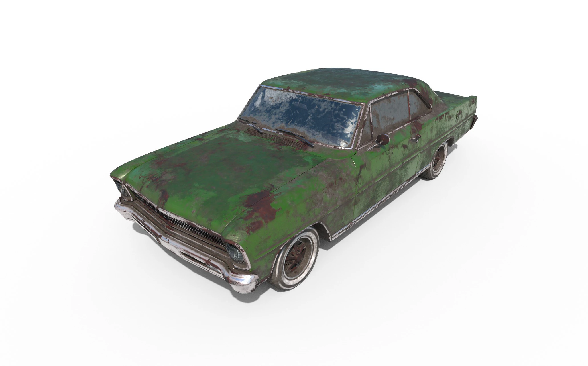 Abandoned Car 51 3D Model .c4d .max .obj .3ds .fbx .stl .blend