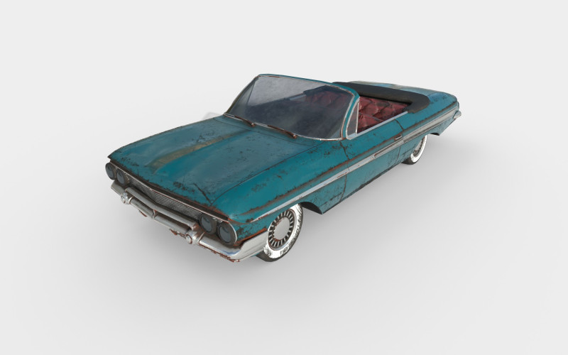 Abandoned Car 49 3D Model .c4d .max .obj .3ds .fbx .stl .blend 