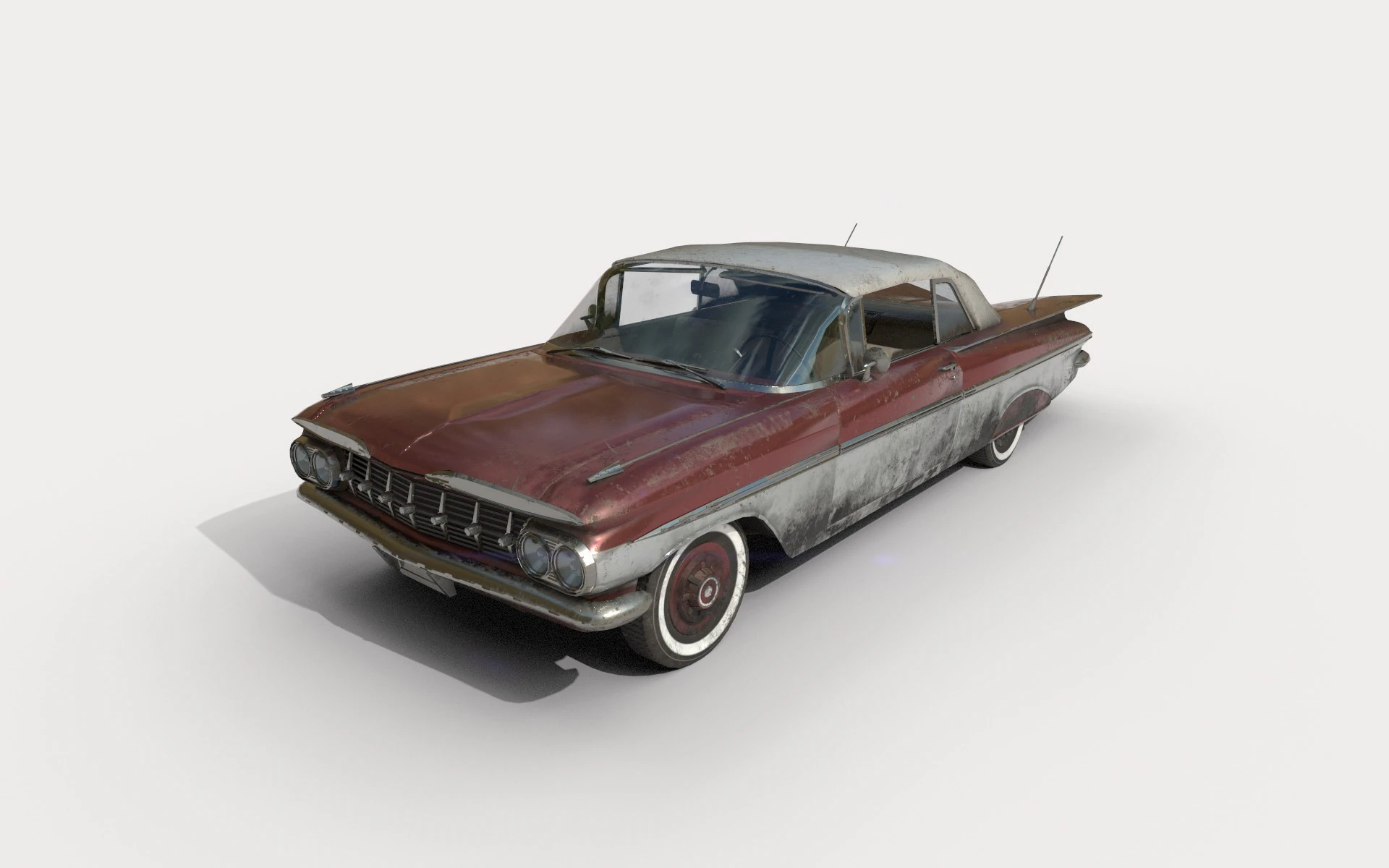 Abandoned Car 37 3D Model .c4d .max .obj .3ds .fbx .stl .blend 
