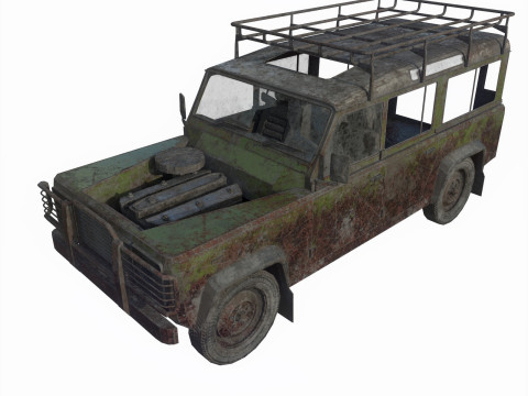 Opuszczony jeep 02 Model 3D
