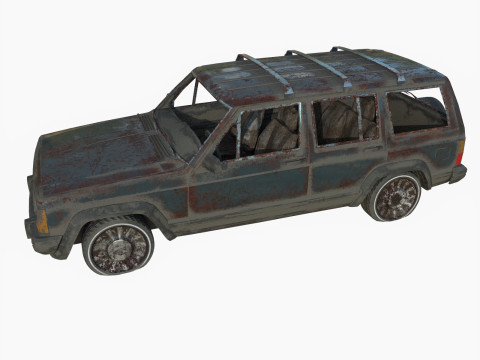 Opuszczony jeep 01 Model 3D