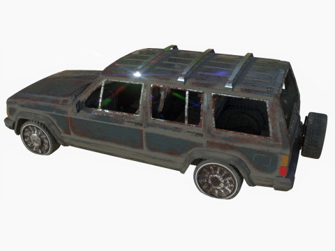 Opuszczony jeep 01 Model 3D