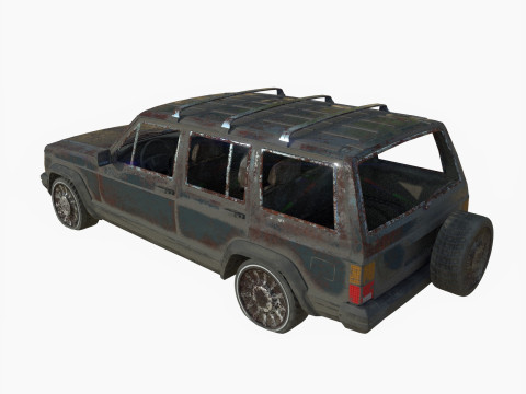 Opuszczony jeep 01 Model 3D