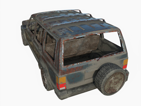 Opuszczony jeep 01 Model 3D