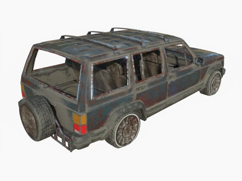 Abandoned jeep 01 3D Model