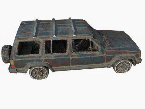 Opuszczony jeep 01 Model 3D