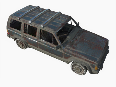 Opuszczony jeep 01 Model 3D