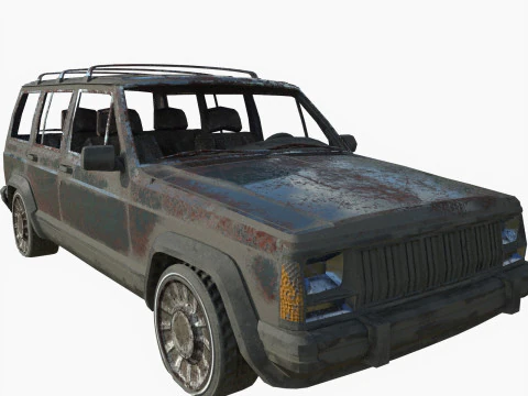 Abandoned jeep 01 3D Model