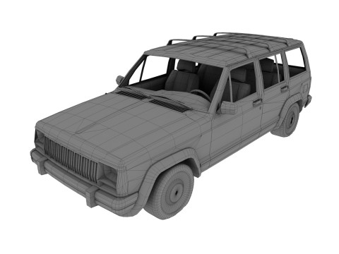Opuszczony jeep 01 Model 3D