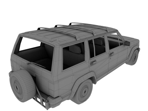 Opuszczony jeep 01 Model 3D
