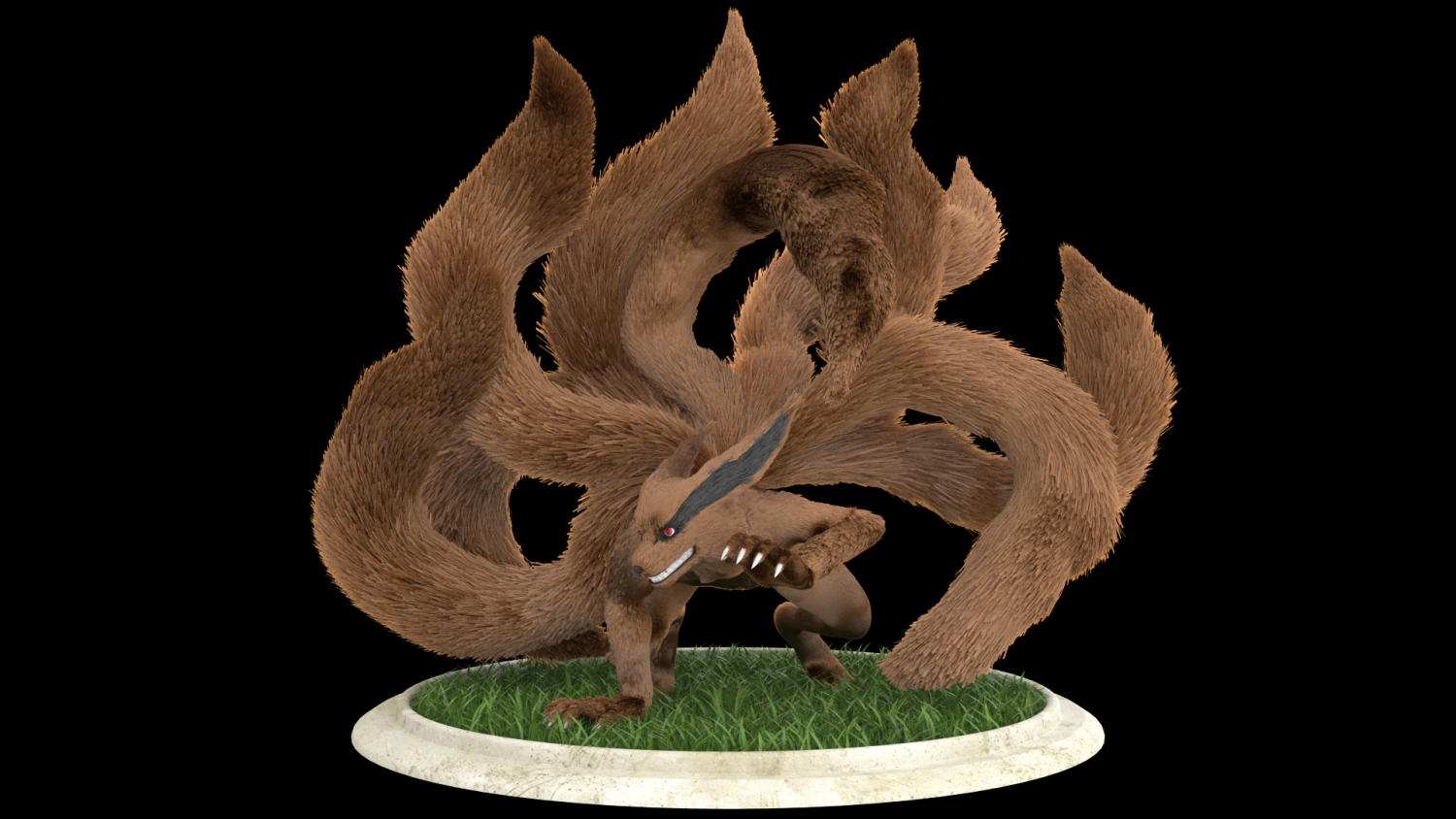 kurama nine tails naruto 3D Model .c4d .max .obj .3ds .fbx .stl .blend 