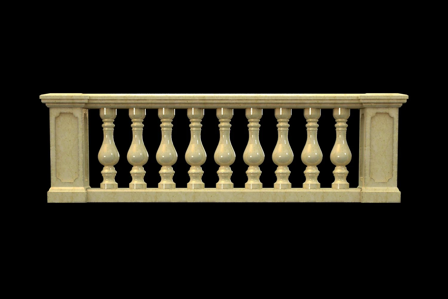 balustrade 3D Model .c4d .max .obj .3ds .fbx .stl .blend 
